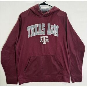Texas A&M Aggies Hoodie Mens M Red NCAA Football Pullover Sweatshirt